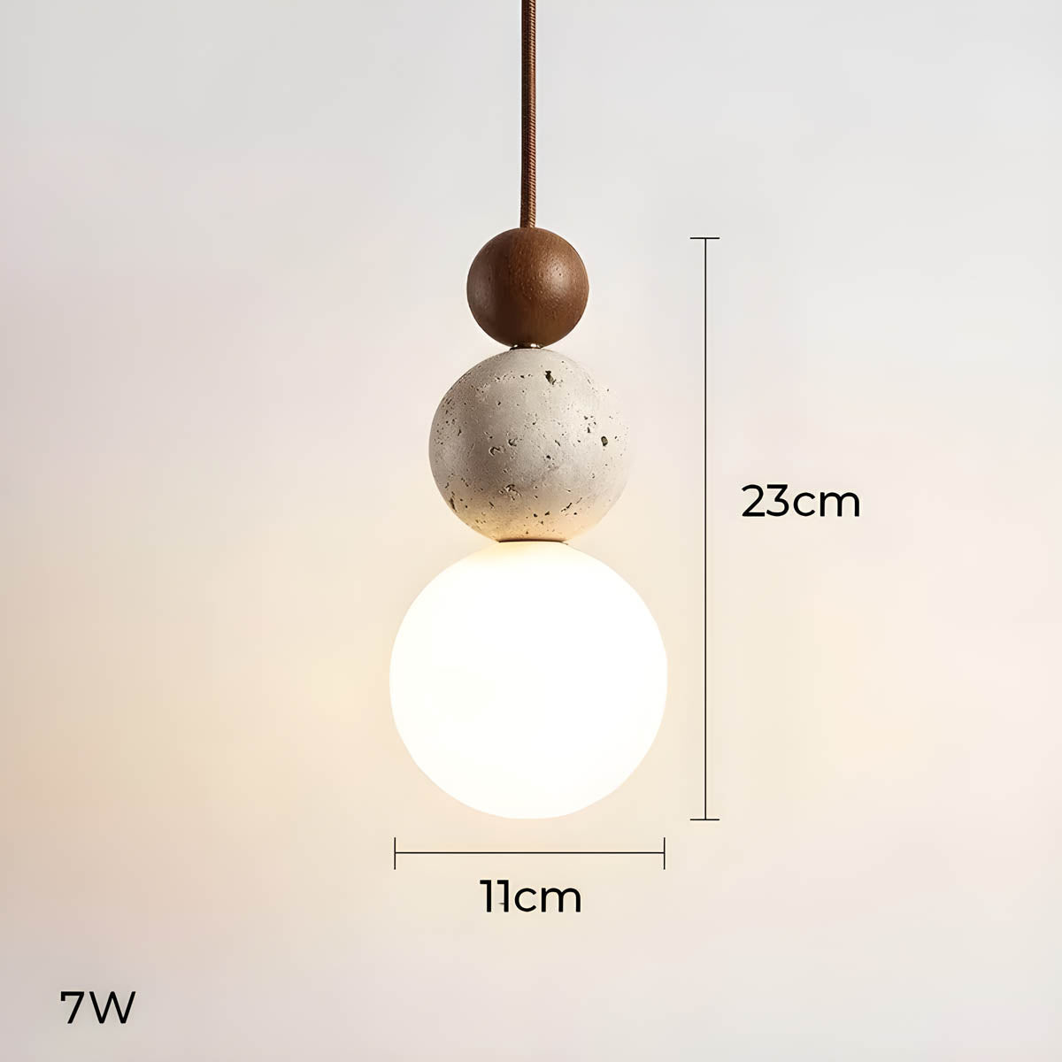 Elmwood Drop Travertine Pendant Light — gallery image 8