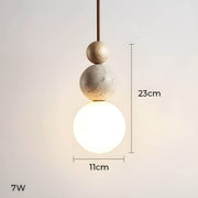 Elmwood Drop Travertine Pendant Light — gallery image 9