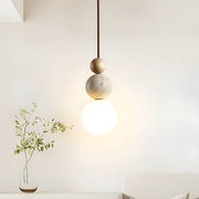 Elmwood Drop Travertine Pendant Light — gallery image 3