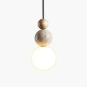 Elmwood Drop Travertine Pendant Light — gallery image 1