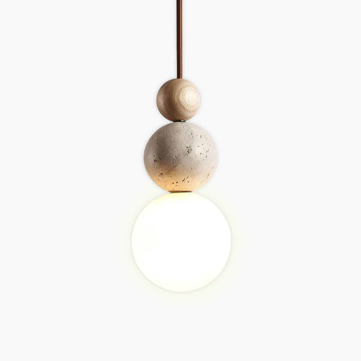 Elmwood Drop Travertine Pendant Light — gallery image 1
