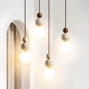 Elmwood Drop Travertine Pendant Light — gallery image 6