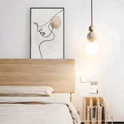 Elmwood Drop Travertine Pendant Light — gallery image 5