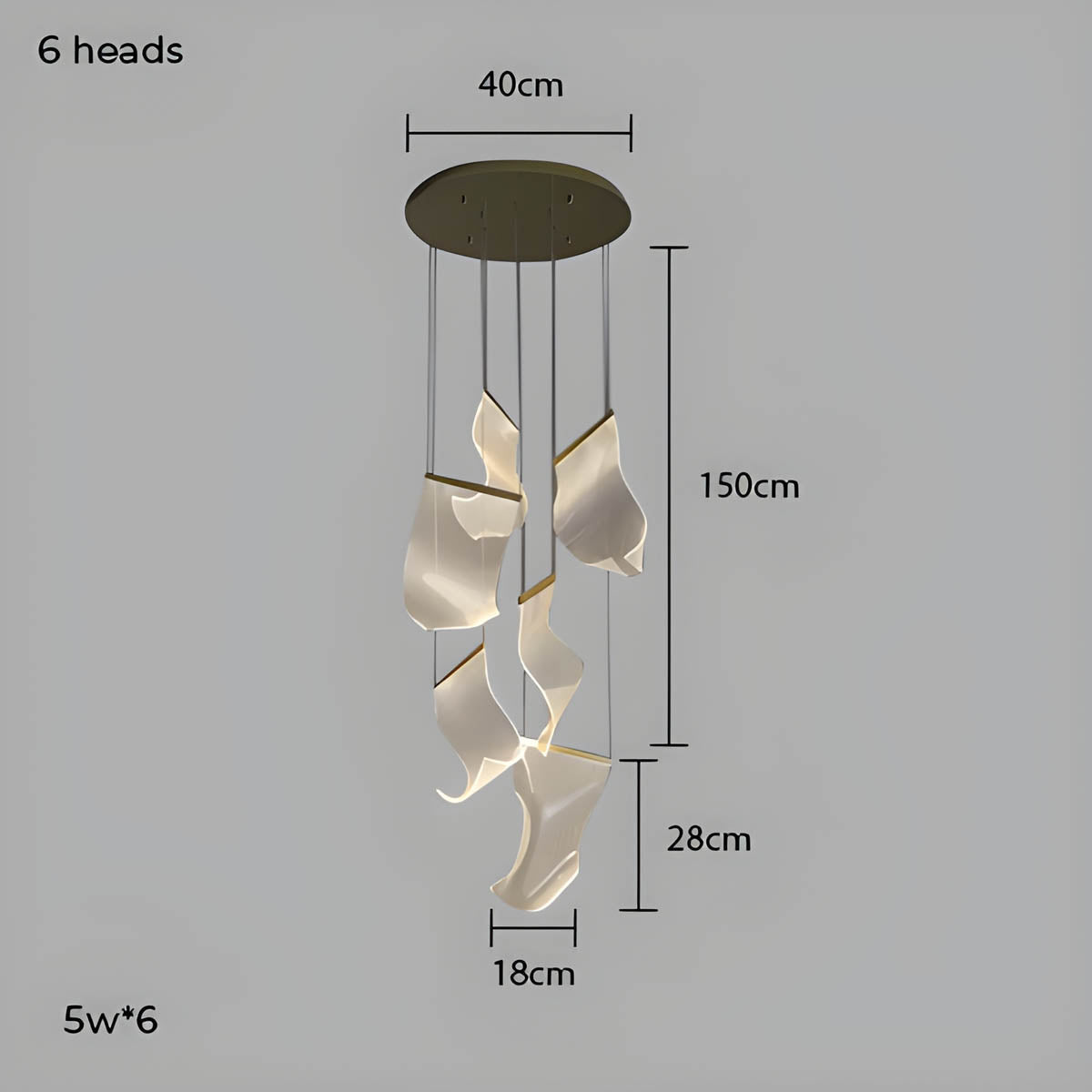 Laurelwood Drop Stainless Steel Chandelier — gallery image 15