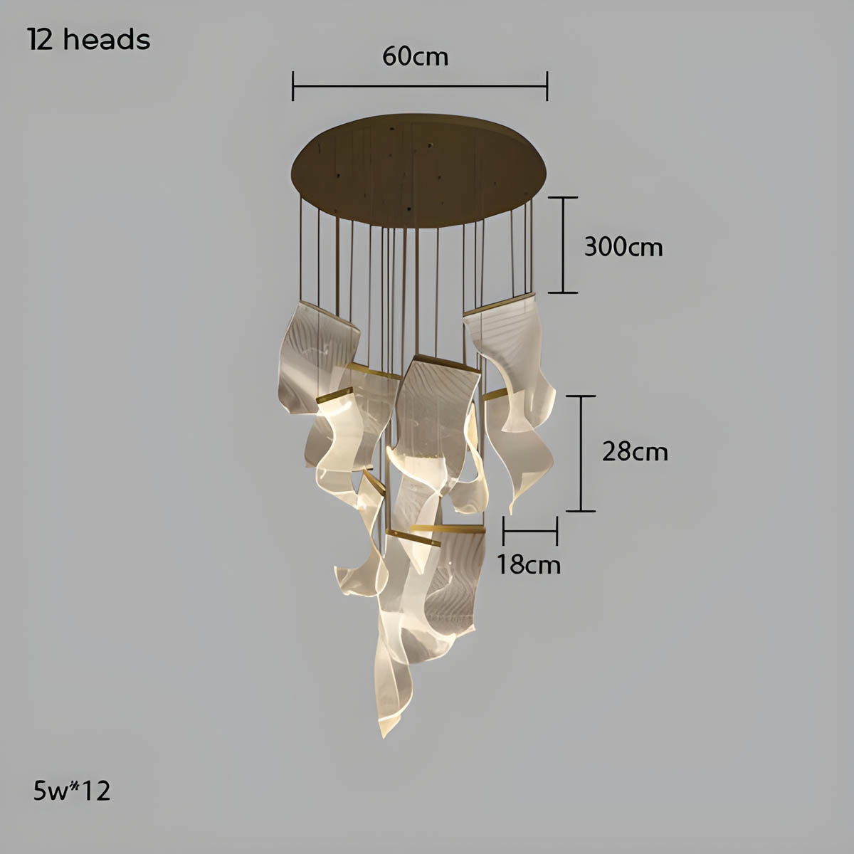 Laurelwood Drop Stainless Steel Chandelier — gallery image 17