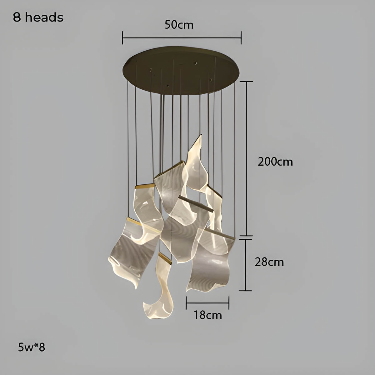 Laurelwood Drop Stainless Steel Chandelier — gallery image 16