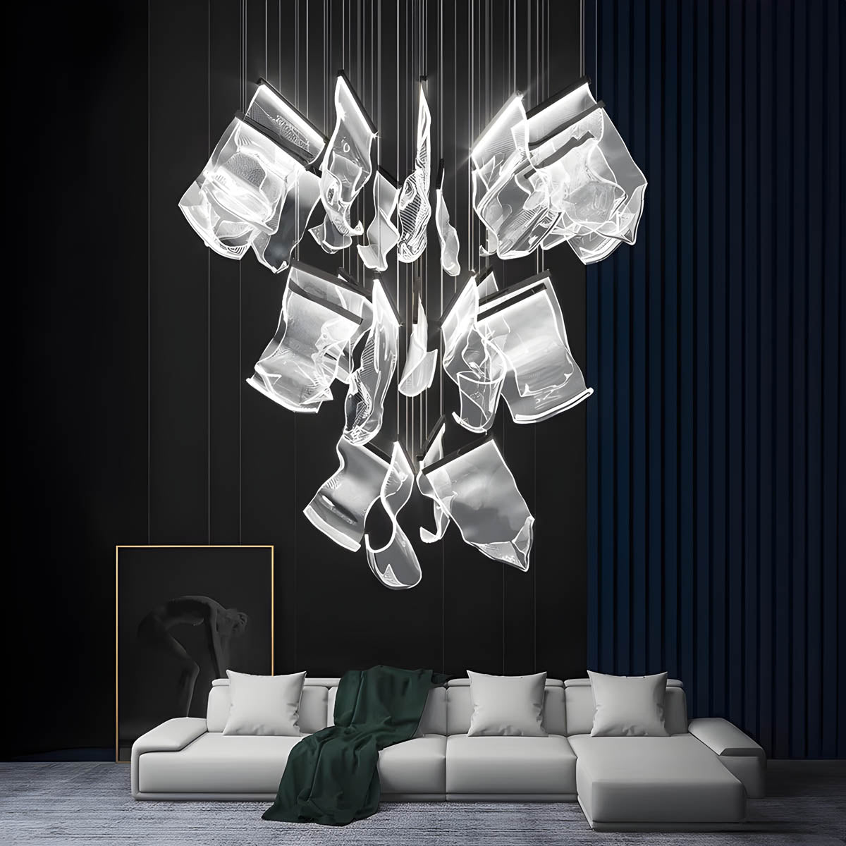Laurelwood Drop Stainless Steel Chandelier — gallery image 9