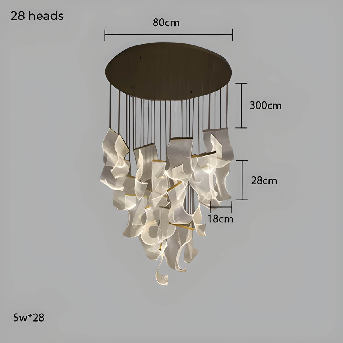 Laurelwood Drop Stainless Steel Chandelier — gallery image 19