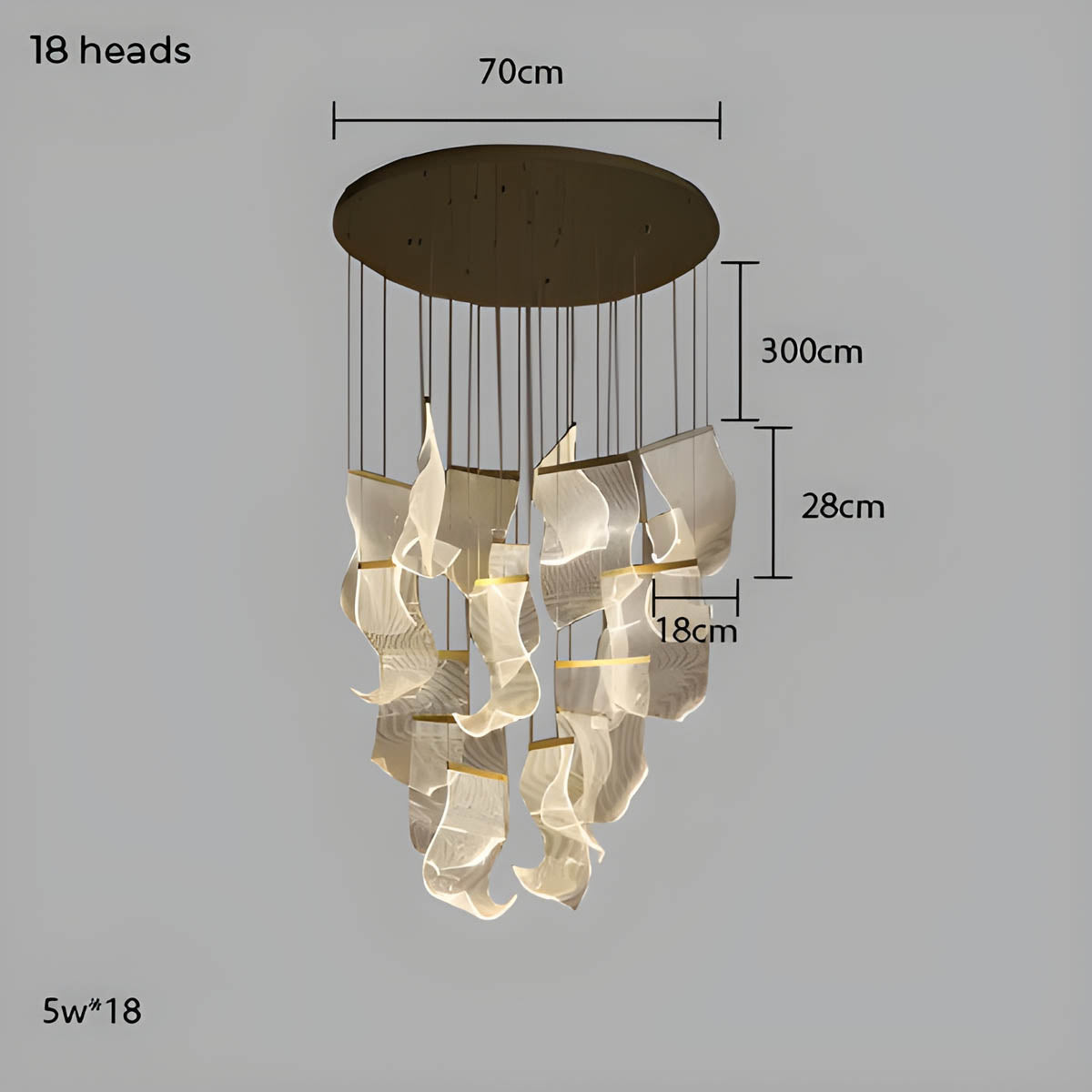 Laurelwood Drop Stainless Steel Chandelier — gallery image 18