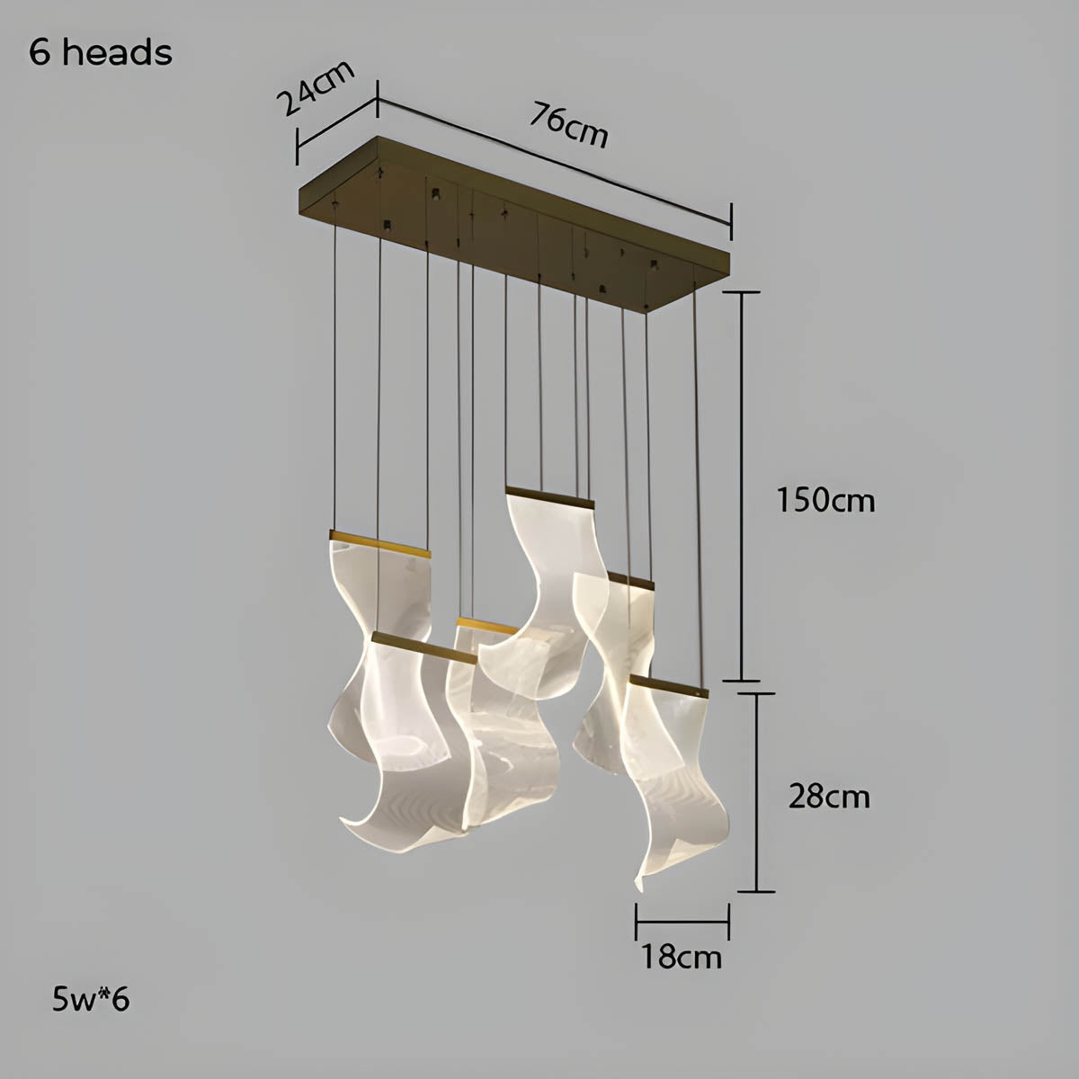 Laurelwood Drop Stainless Steel Chandelier — gallery image 14