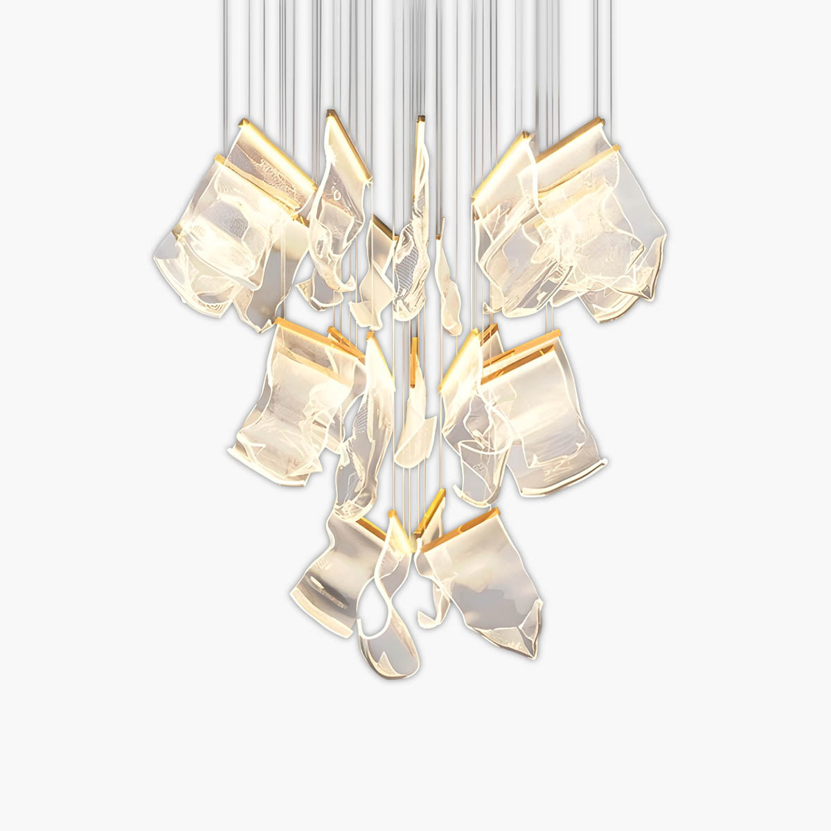 Laurelwood Drop Stainless Steel Chandelier — gallery image 1