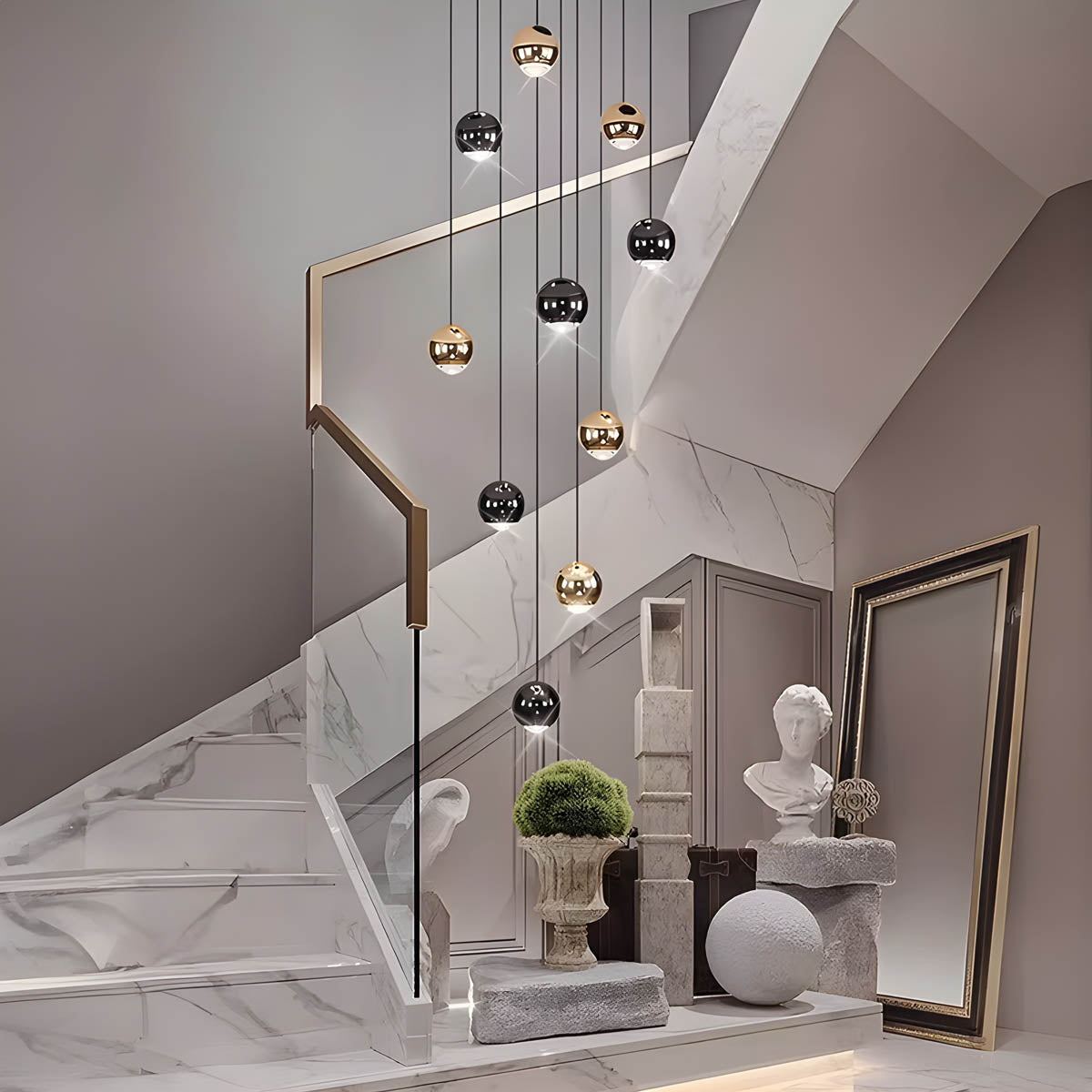 Redfern Drop Aluminum Chandelier — gallery image 9