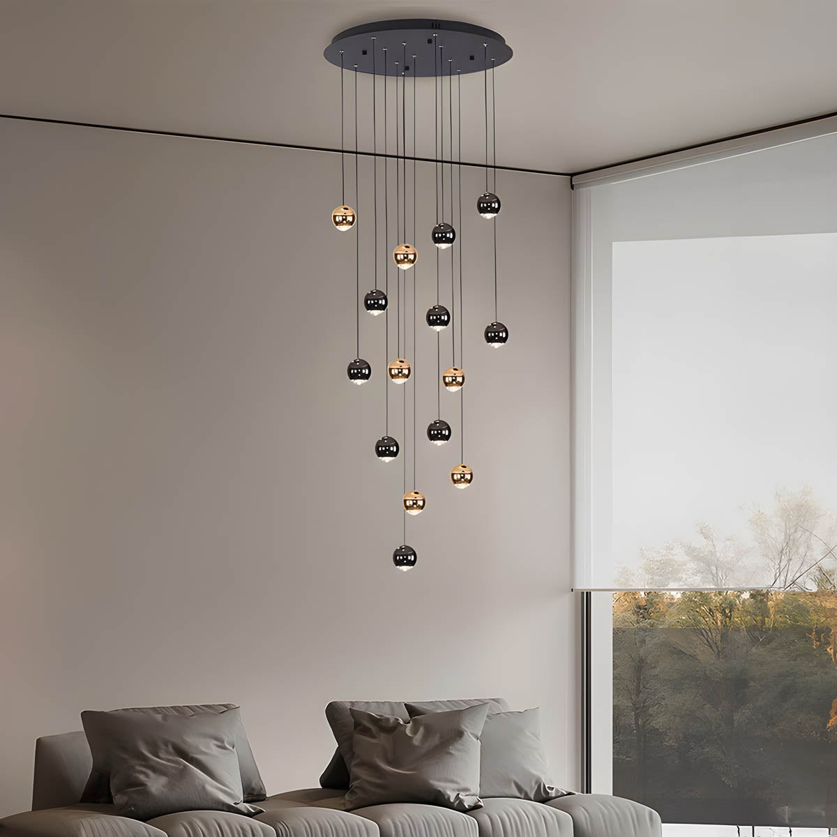 Redfern Drop Aluminum Chandelier — gallery image 3