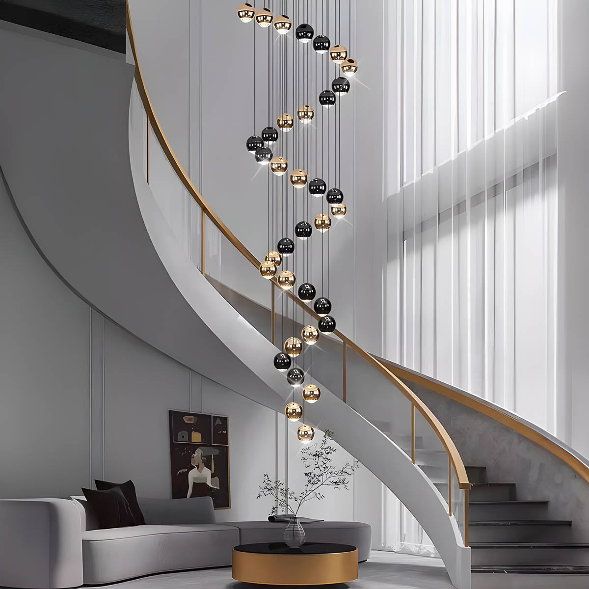 Redfern Drop Aluminum Chandelier — gallery image 6