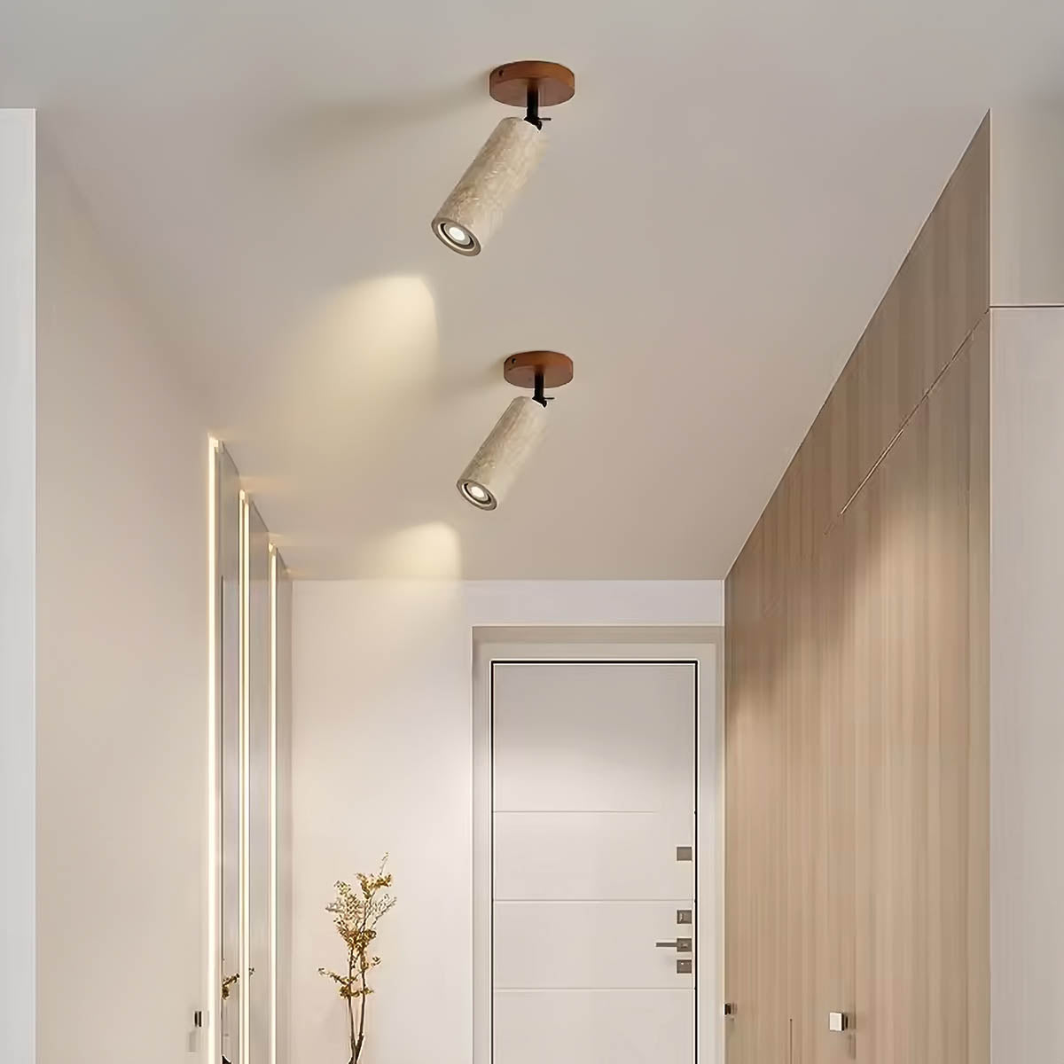 Riverton Drop Travertine Wall Sconce — gallery image 8