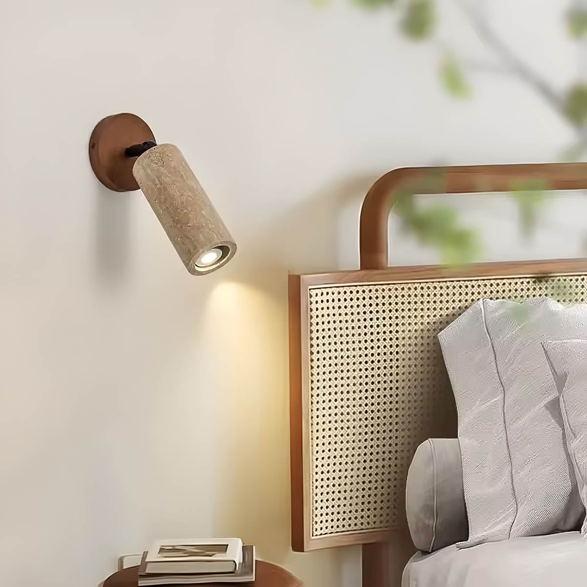 Riverton Drop Travertine Wall Sconce — gallery image 3