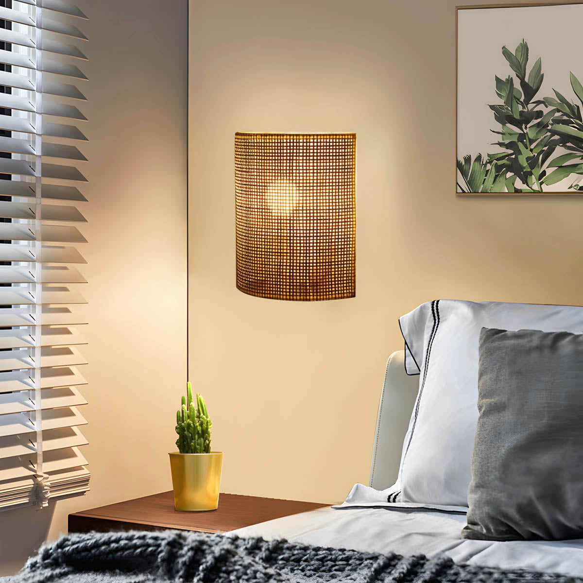 Fielding Drop Rattan Wall Sconce — gallery image 5