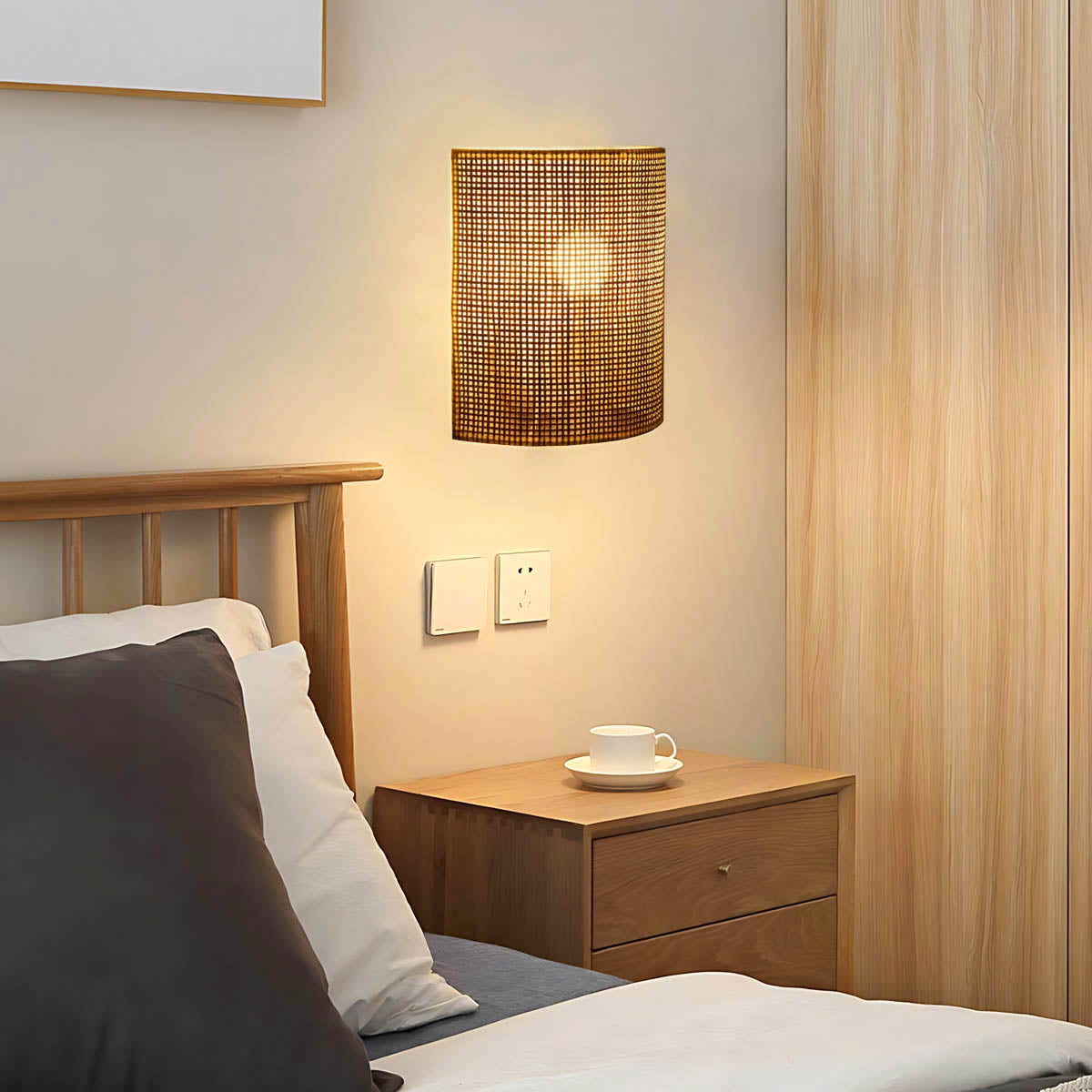 Fielding Drop Rattan Wall Sconce — gallery image 7
