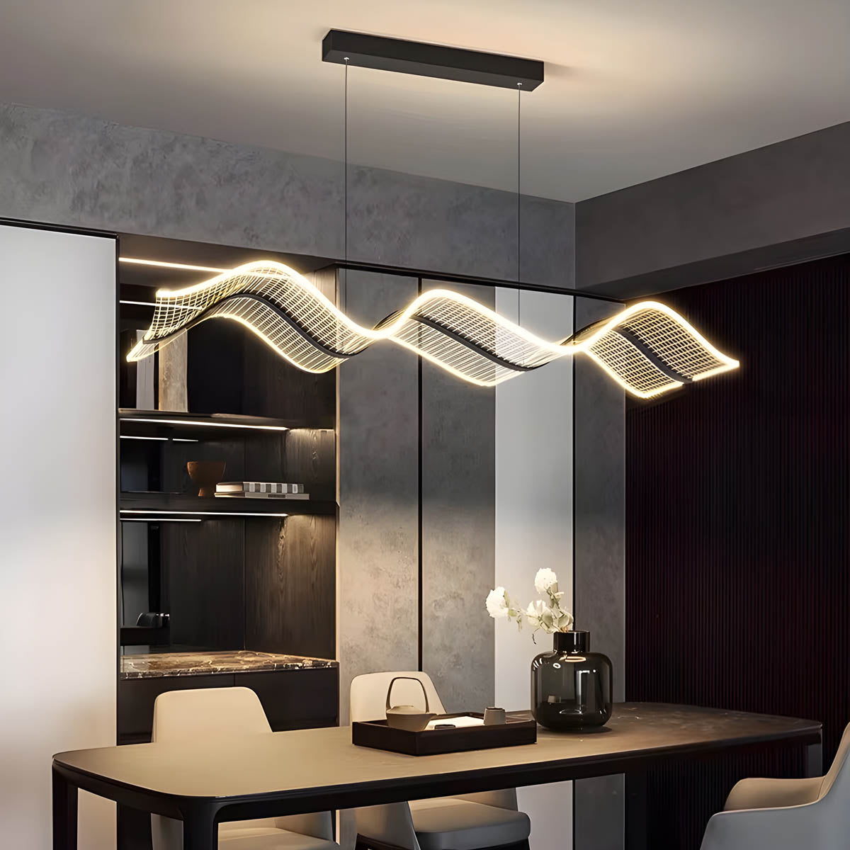 Hartley Drop Aluminum Linear Pendant Light — gallery image 7