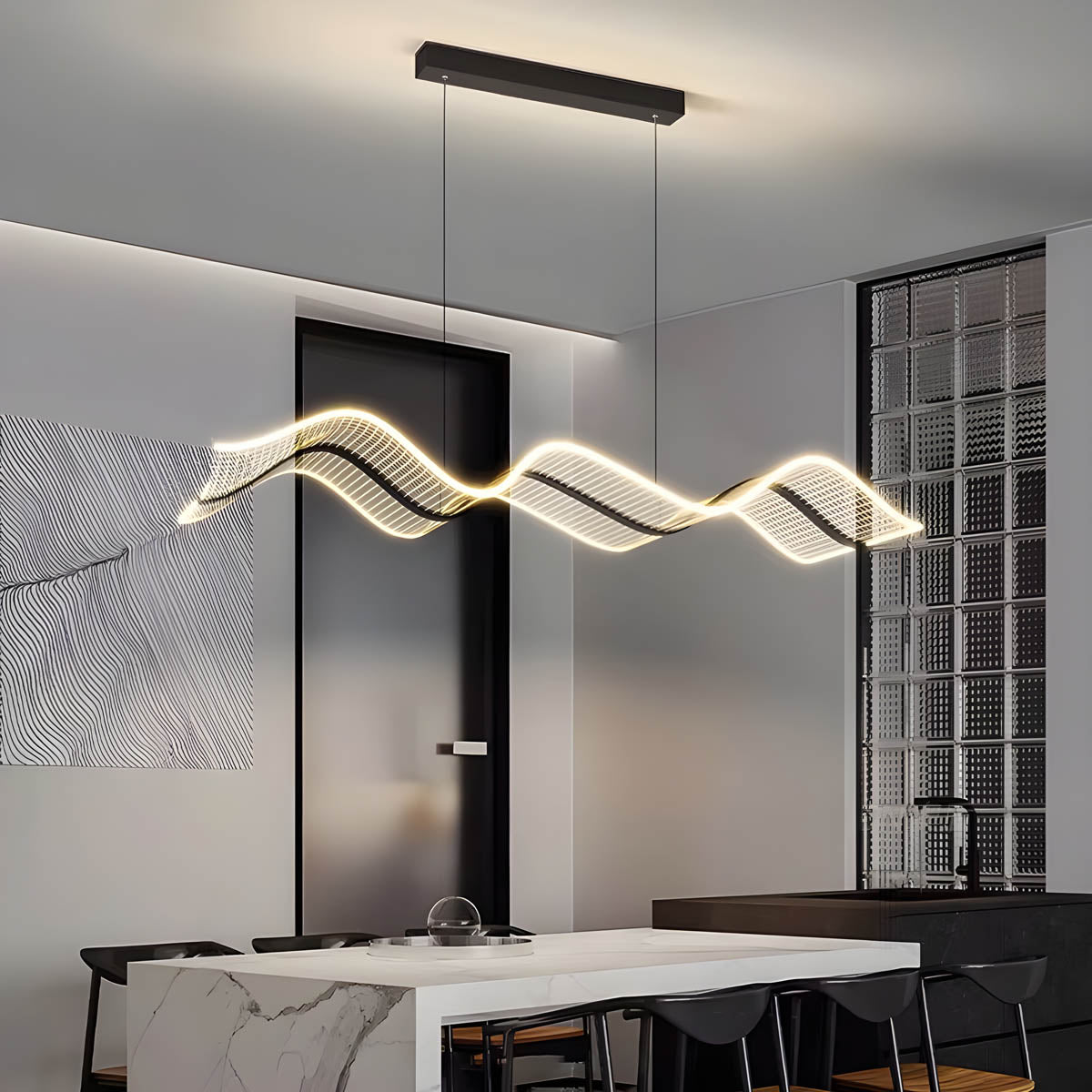 Hartley Drop Aluminum Linear Pendant Light — gallery image 5