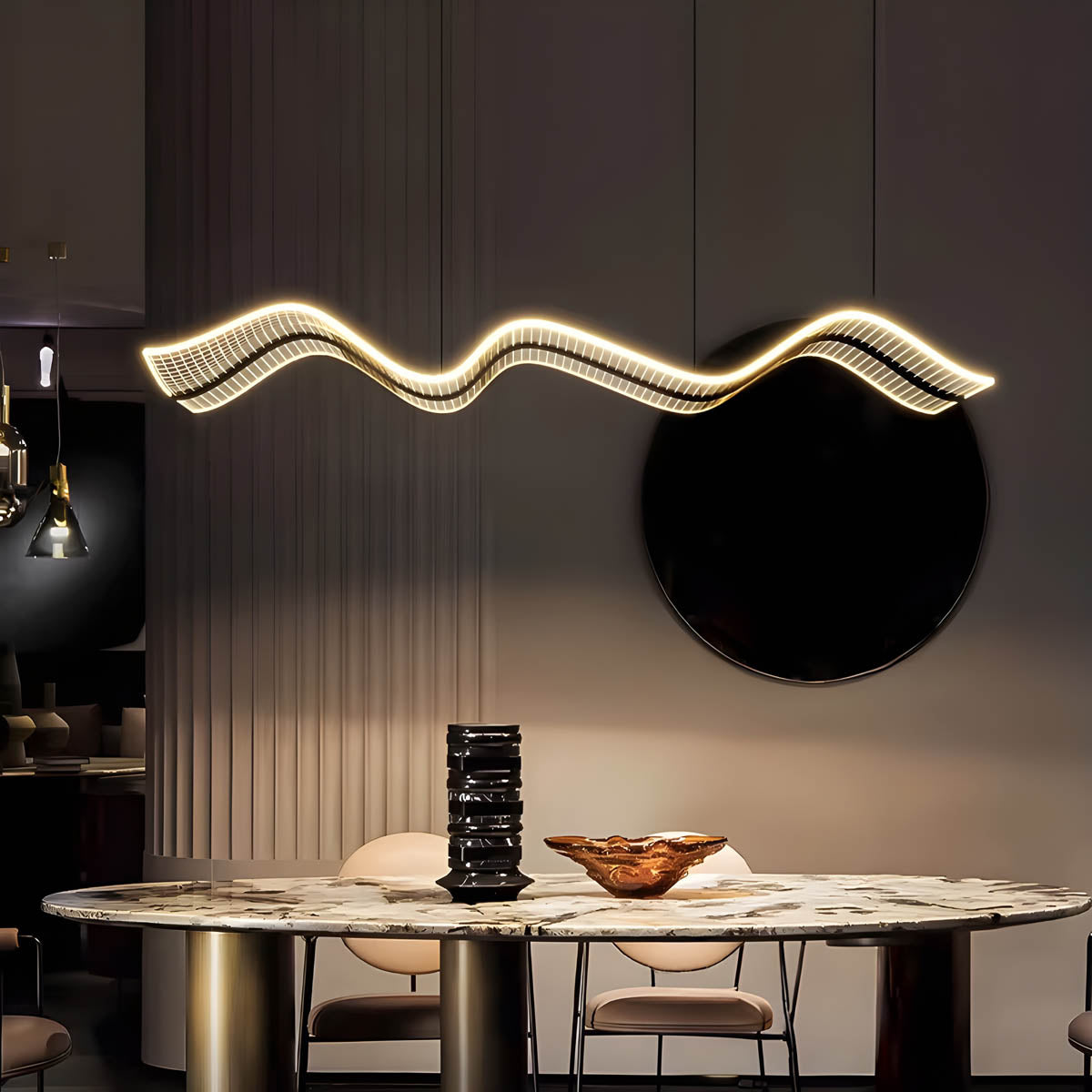 Hartley Drop Aluminum Linear Pendant Light — gallery image 4