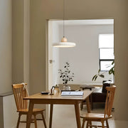 Langford Drop Travertine Ring Pendant Light — gallery image 11