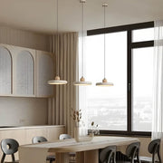 Langford Drop Travertine Ring Pendant Light — gallery image 8