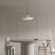 Langford Drop Travertine Ring Pendant Light — gallery image 5