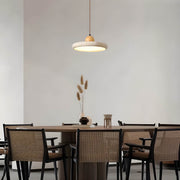 Langford Drop Travertine Ring Pendant Light — gallery image 7