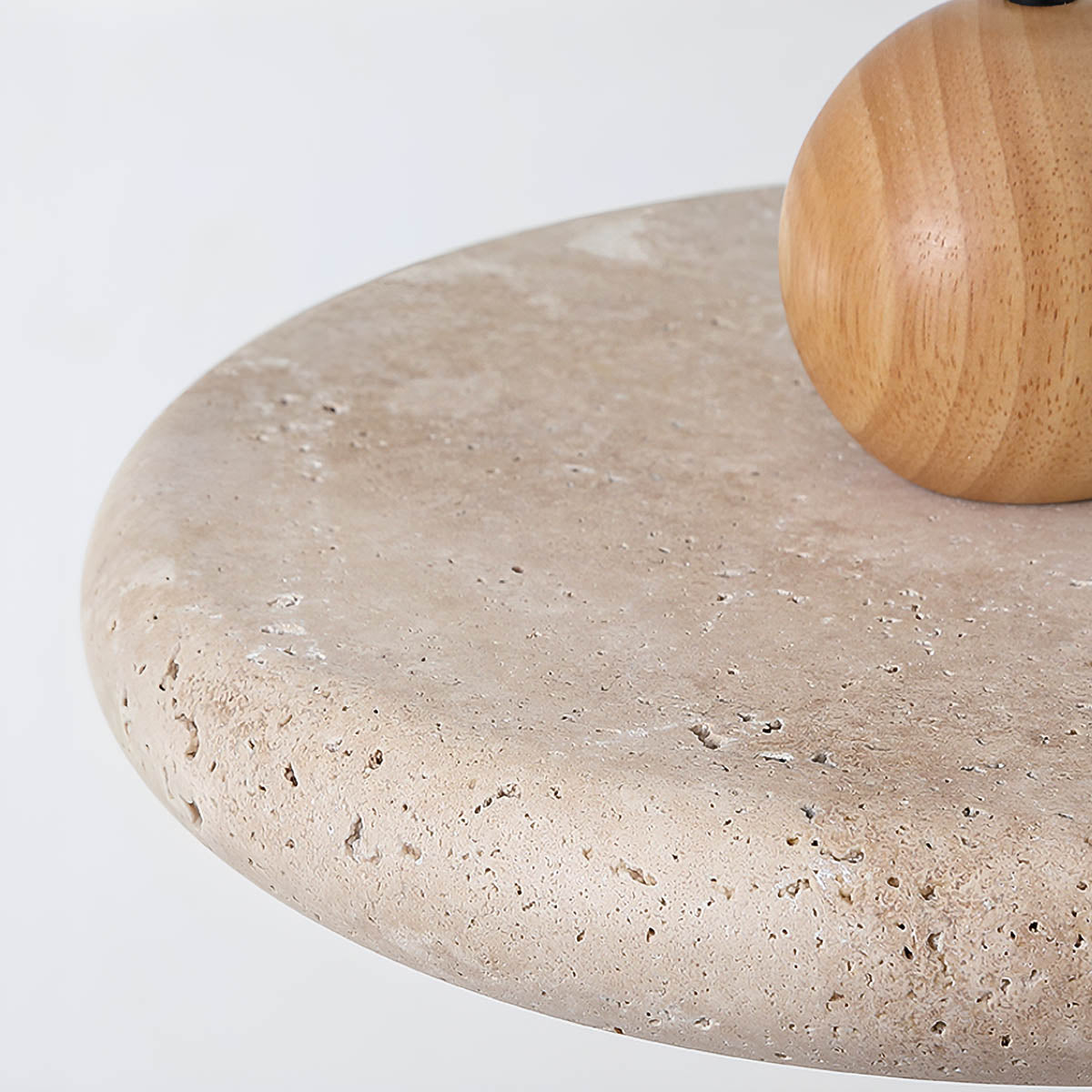 Langford Drop Travertine Ring Pendant Light — gallery image 13