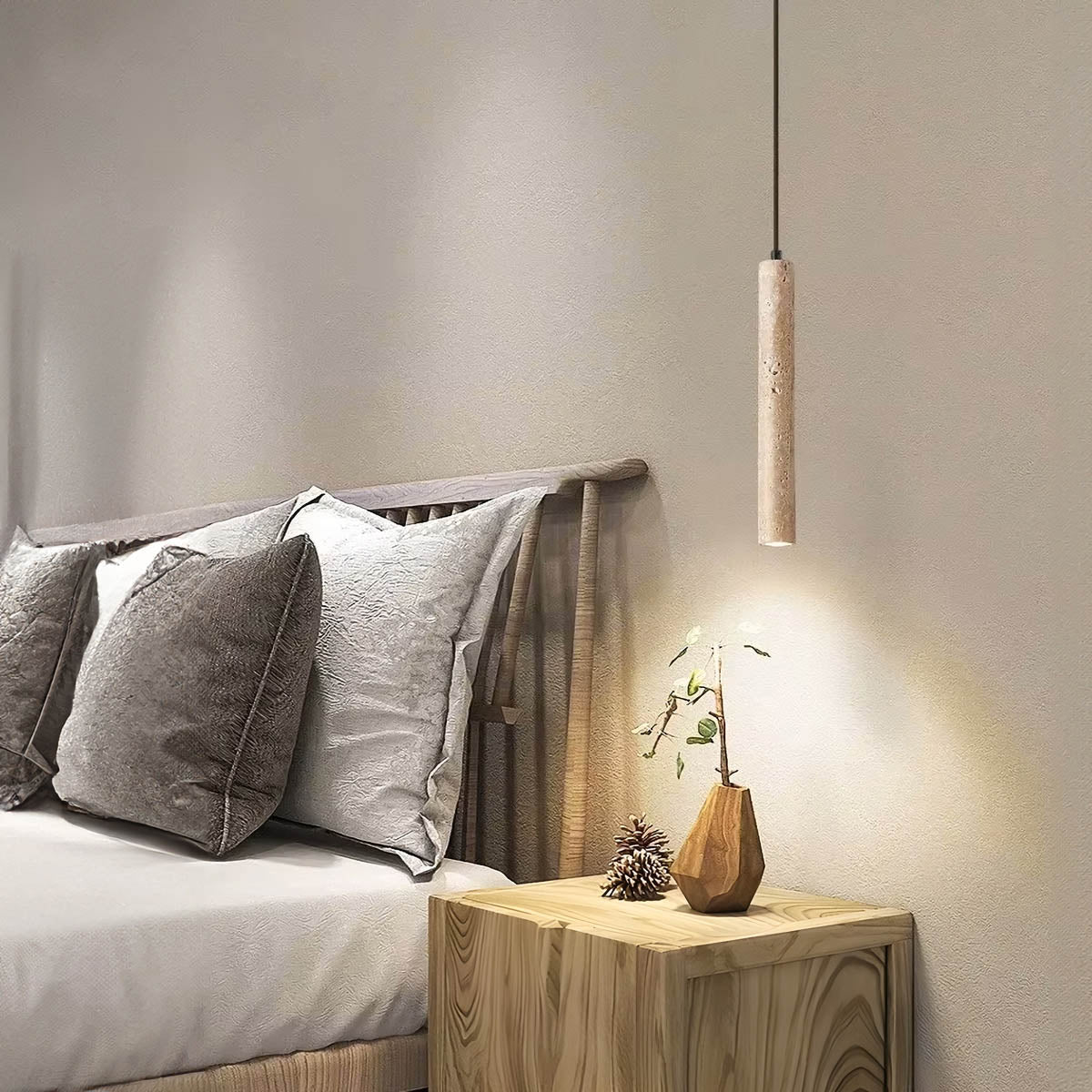 Mossley Drop Travertine Pendant Light — gallery image 10