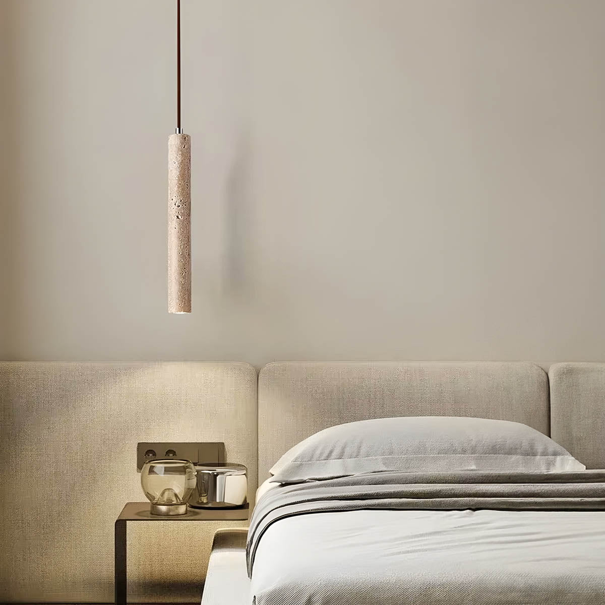 Mossley Drop Travertine Pendant Light — gallery image 11