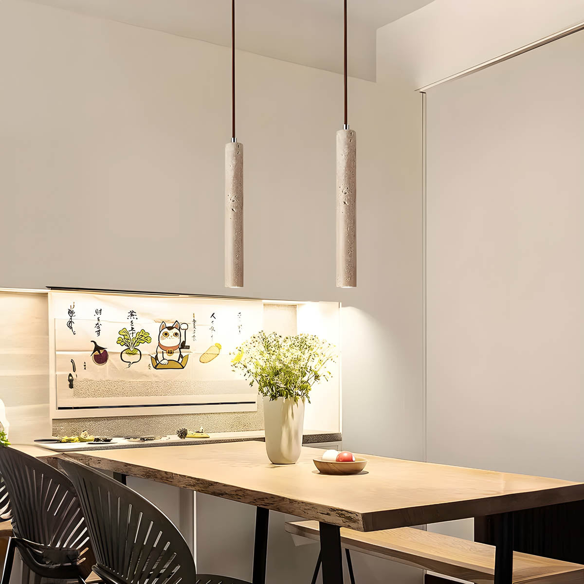 Mossley Drop Travertine Pendant Light — gallery image 2