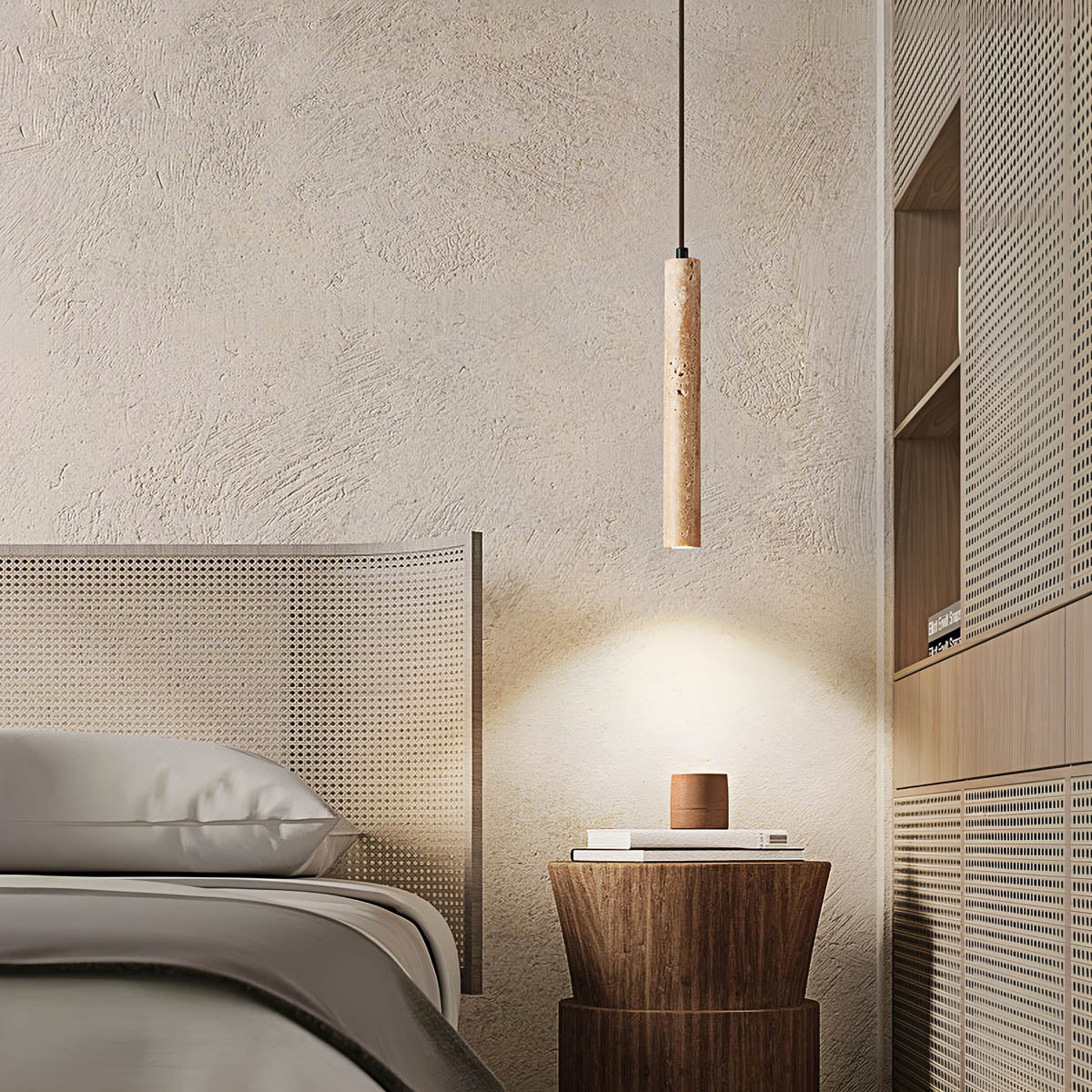 Mossley Drop Travertine Pendant Light — gallery image 9