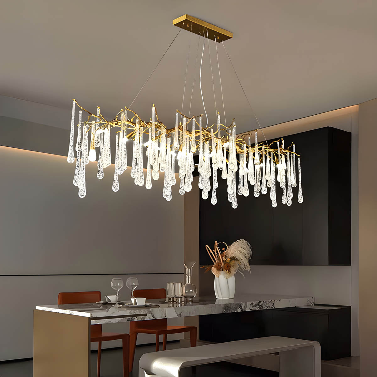 Rosewood Drop Crystal Branch Chandelier — gallery image 7