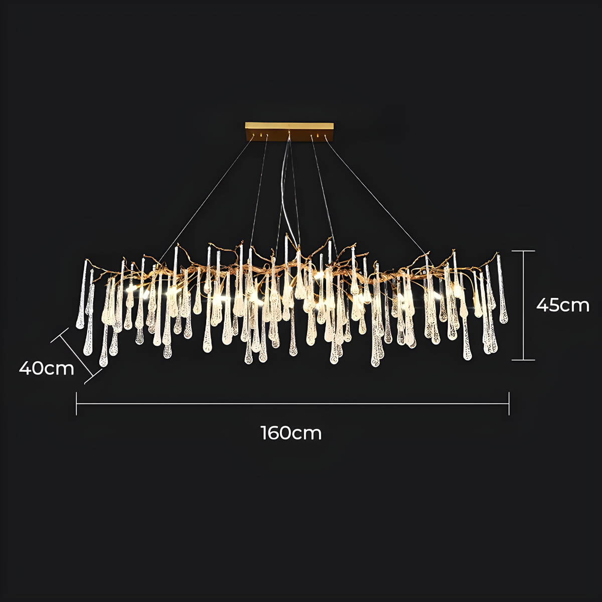 Rosewood Drop Crystal Branch Chandelier — gallery image 13