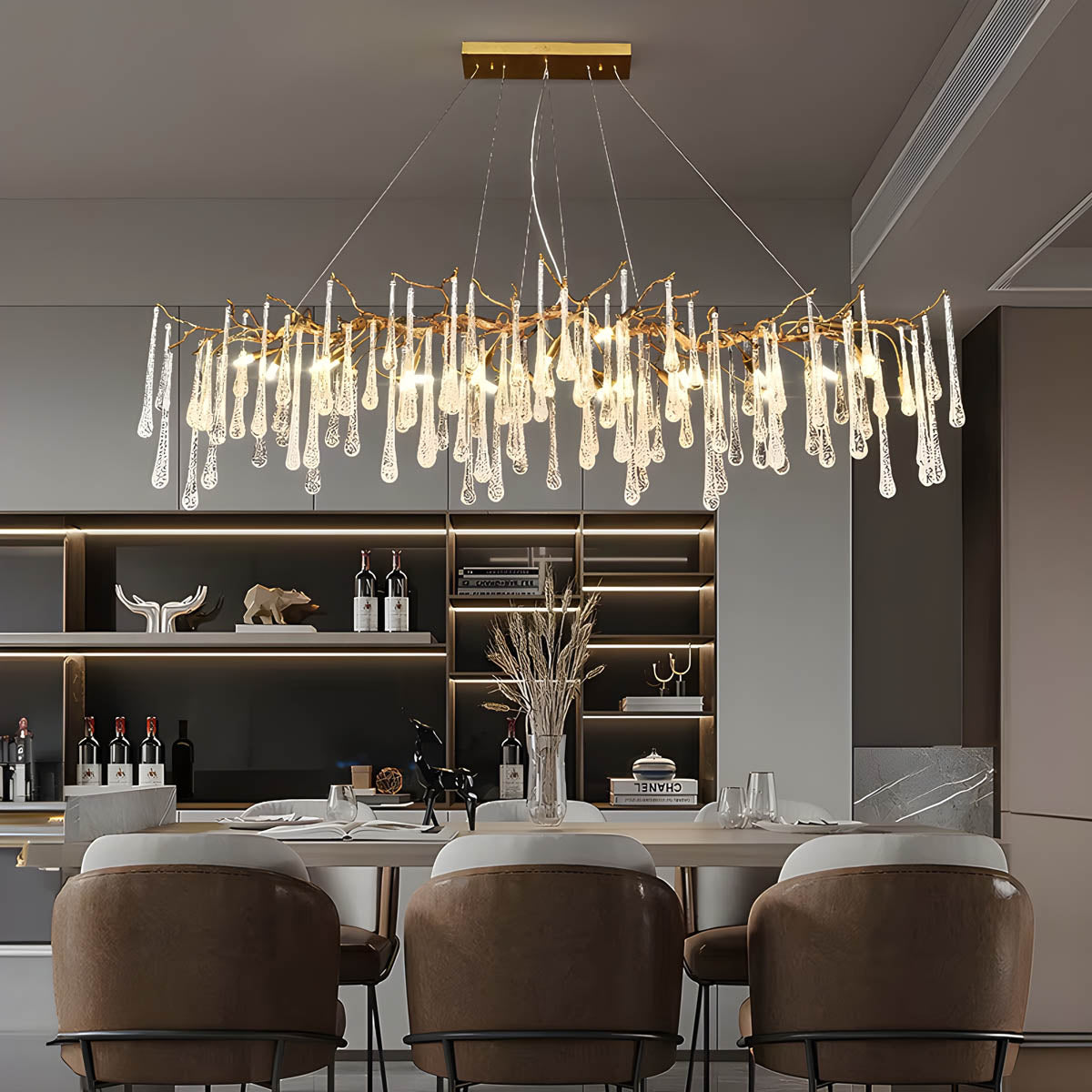 Rosewood Drop Crystal Branch Chandelier — gallery image 3