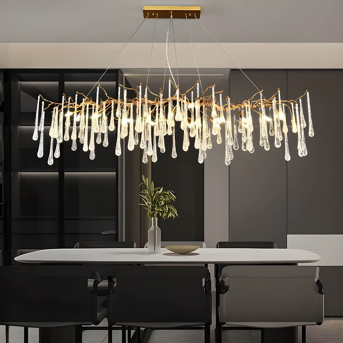 Rosewood Drop Crystal Branch Chandelier — gallery image 5