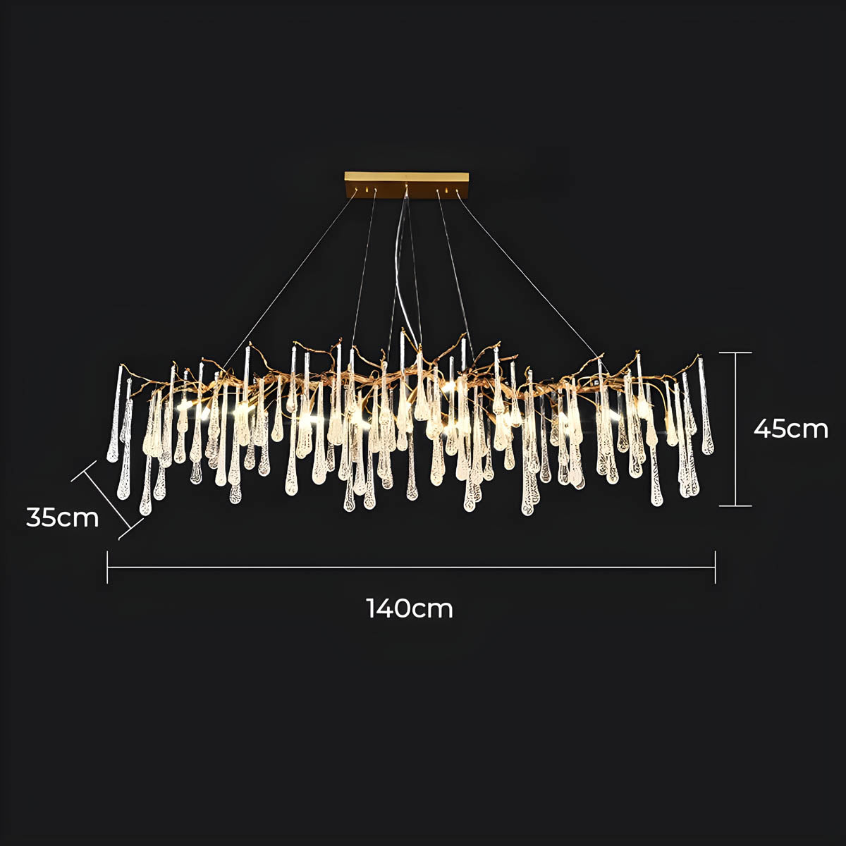 Rosewood Drop Crystal Branch Chandelier — gallery image 12