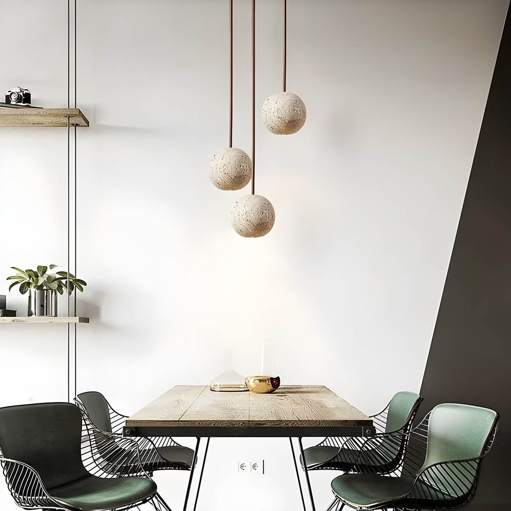 Wickham Drop Travertine Pendant Light — gallery image 4