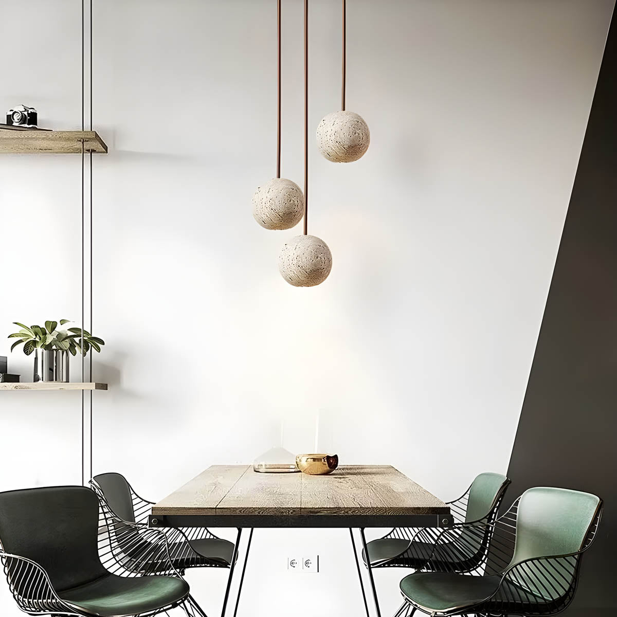 Wickham Drop Travertine Pendant Light — gallery image 4
