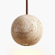 Wickham Drop Travertine Pendant Light — gallery image 1