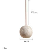 Wickham Drop Travertine Pendant Light — gallery image 8