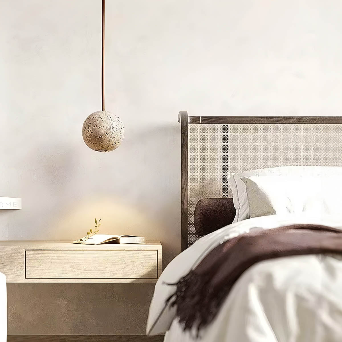 Wickham Drop Travertine Pendant Light — gallery image 3