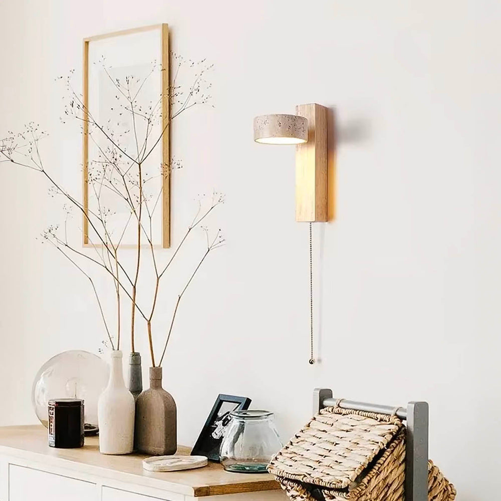 Eversley Drop Travertine Wall Sconce — gallery image 4