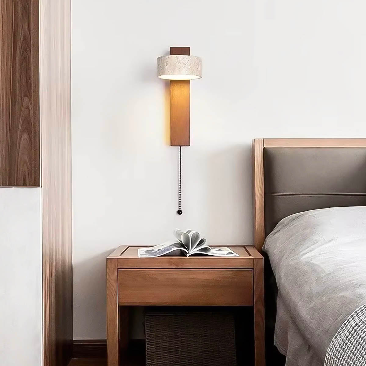 Eversley Drop Travertine Wall Sconce — gallery image 3