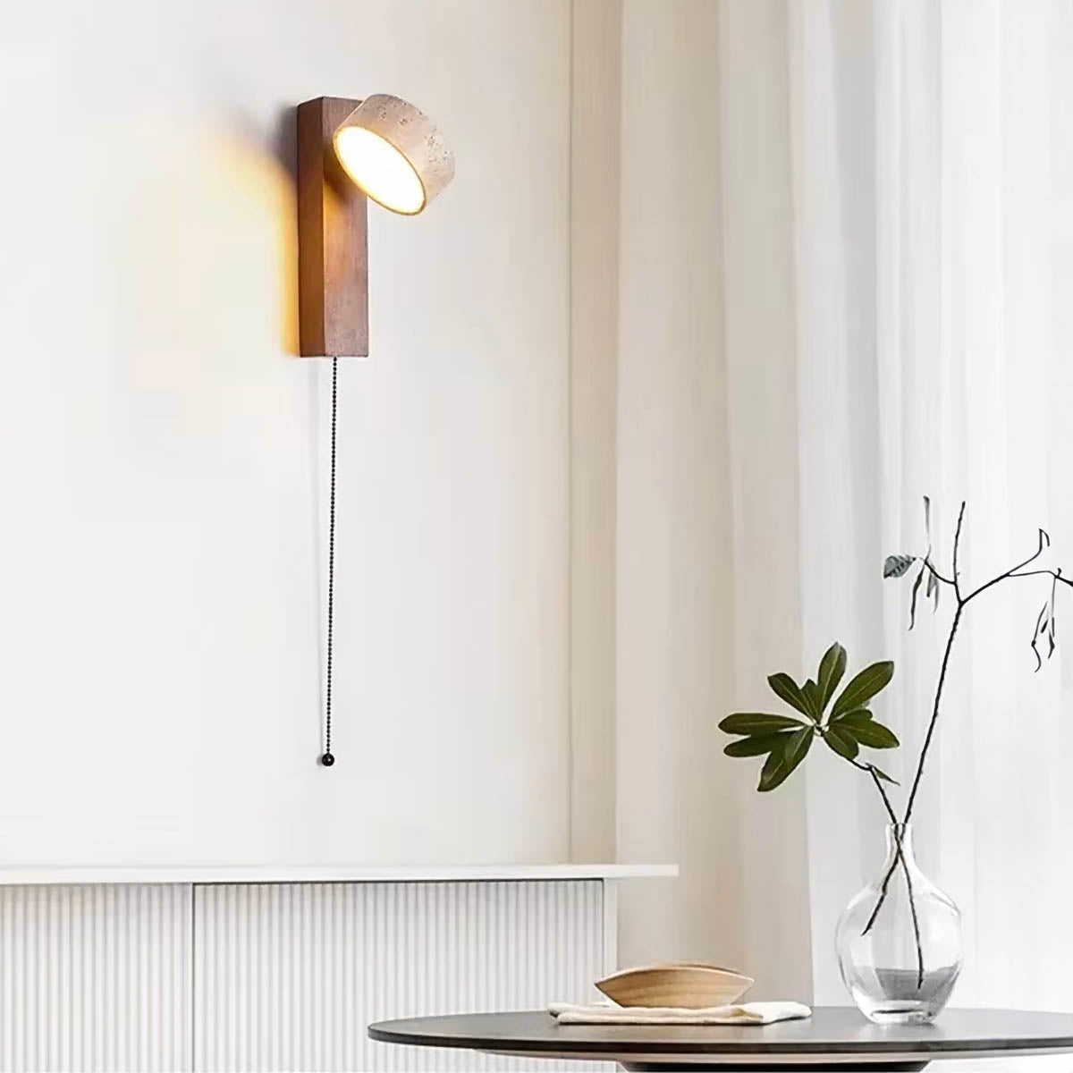 Eversley Drop Travertine Wall Sconce — gallery image 6