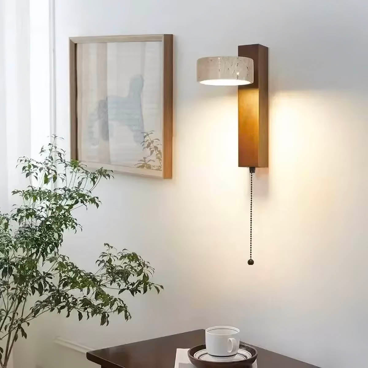 Eversley Drop Travertine Wall Sconce — gallery image 2