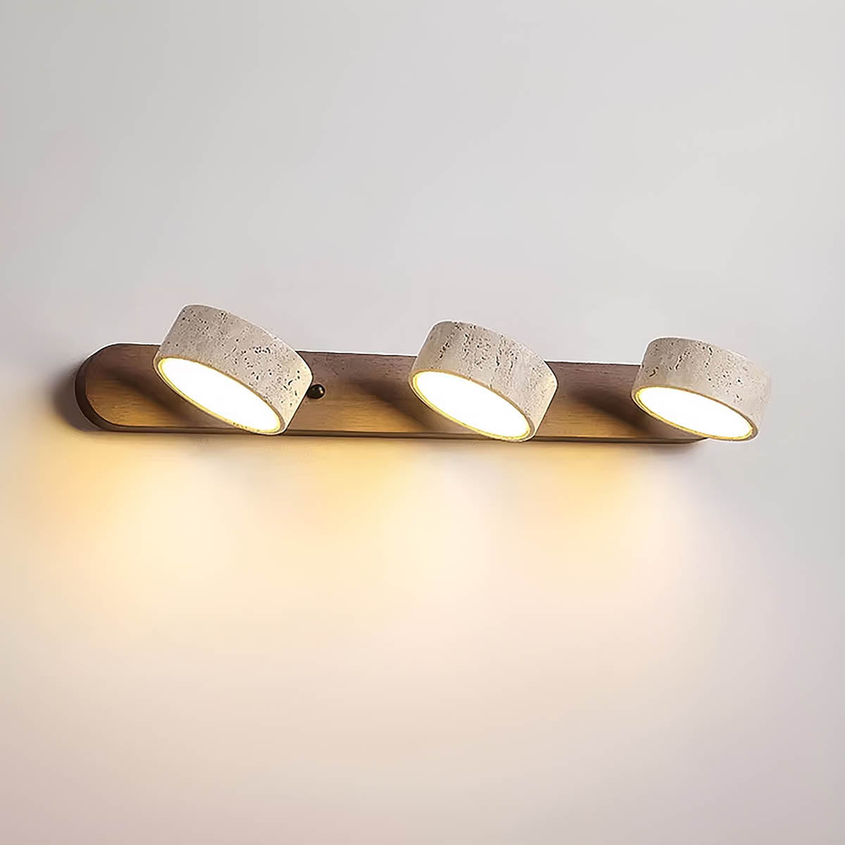 Greystone Drop Travertine Wall Sconce — gallery image 3
