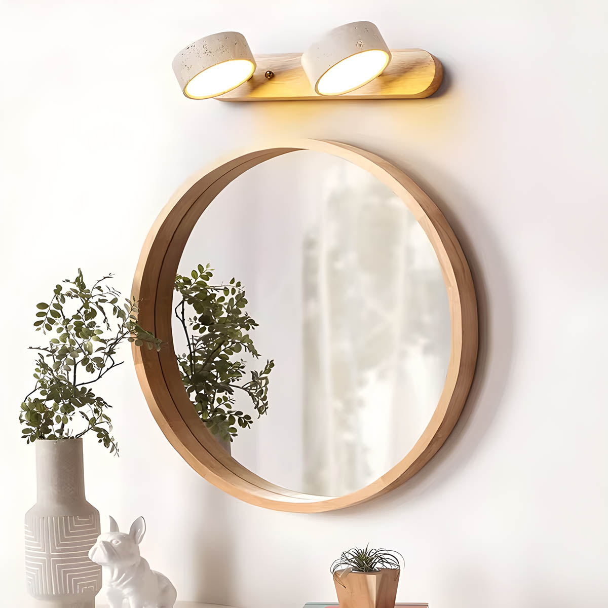 Greystone Drop Travertine Wall Sconce — gallery image 6